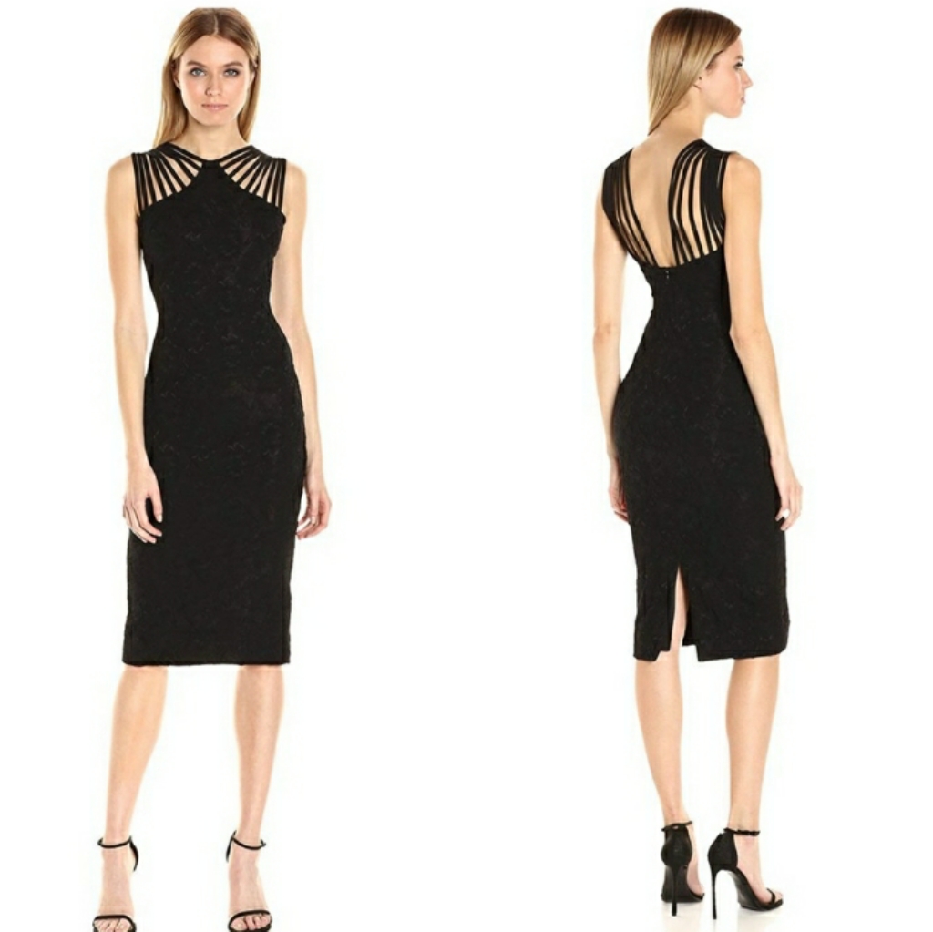 Dress The Population Gwen Midi Lace Dress Size Small